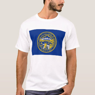 T Shirt with Flag of Nebraska State USA