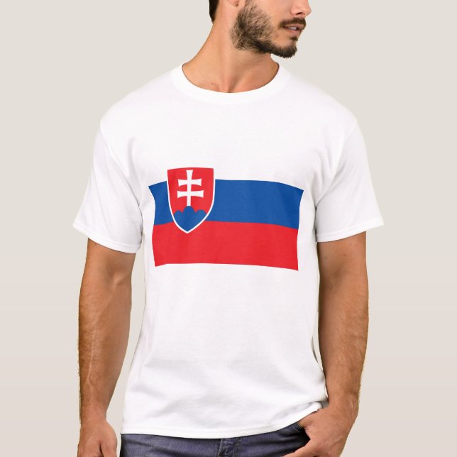 T Shirt with Flag of Slovakia (Front)