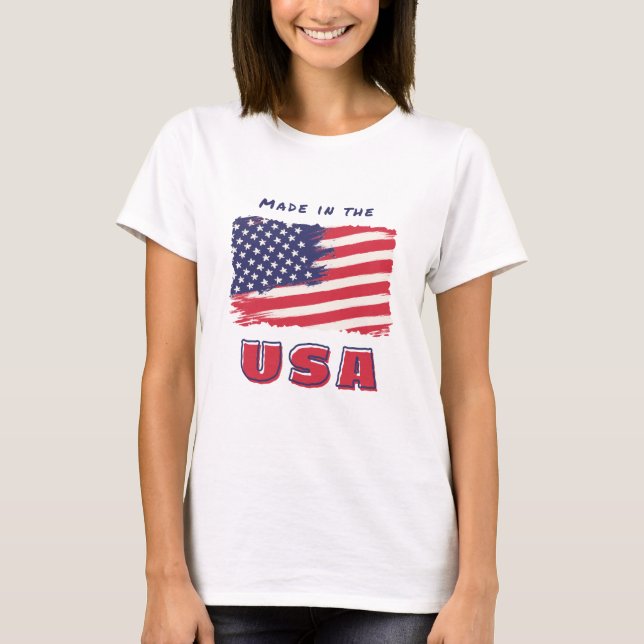  T-shirt with flag of USA (Front)