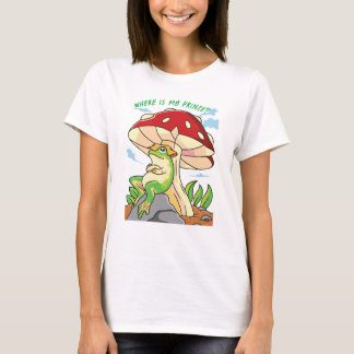 t-shirt with frog "Where is my prince?"