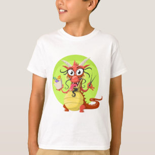 T-Shirt with gluttonous dragon. Maglietta bambino