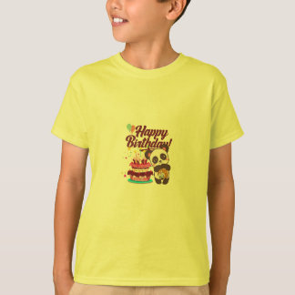 T shirt with Happy birthday and Cake