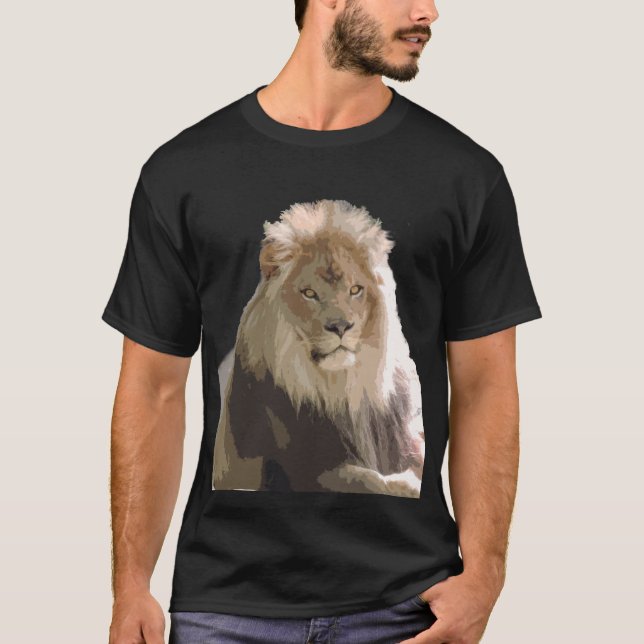 T-Shirt With Lion in a Natural Majestic Pose (Front)