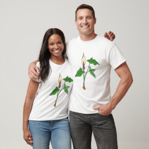 T-shirt with lords and ladies, arum lily, design