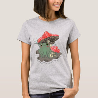 t-shirt with mushroom frog print design