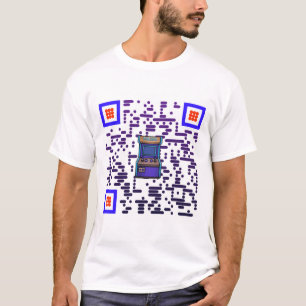 t-shirt with slogan in a scannable personalized QR