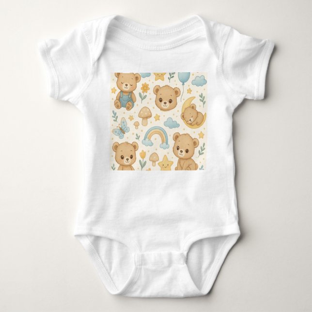  T-shirt with teddy bear print Baby Bodysuit (Front)