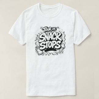 T-shirt with 'Tour de Snack Stops' text