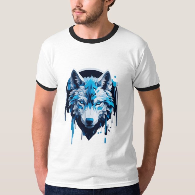 T-shirt with Wolf Design (Front)