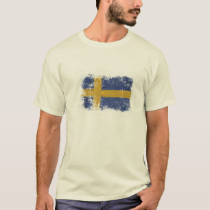 T-shirt with Worn out Swedish Flag