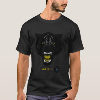 T-Shirt Wolf face black