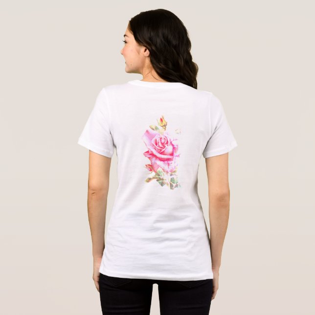 T SHIRT WOMENS BELLA TRI FLOWER  DESIGN  (Back Full)
