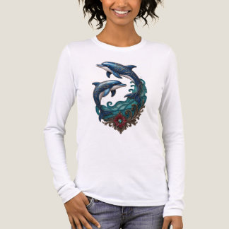 T-ShirtBeautiful Dolphin Wave Art Women's T-Shirt Tri-Blend Shirt