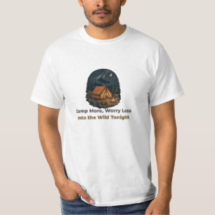 T-ShirtCamp More Worry Less Camping Tent Campfire  T-Shirt
