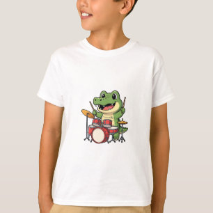 T-ShirtRockin Drummer Alligator Kids T-Shirt