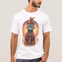 T-Shirts cat in boho style