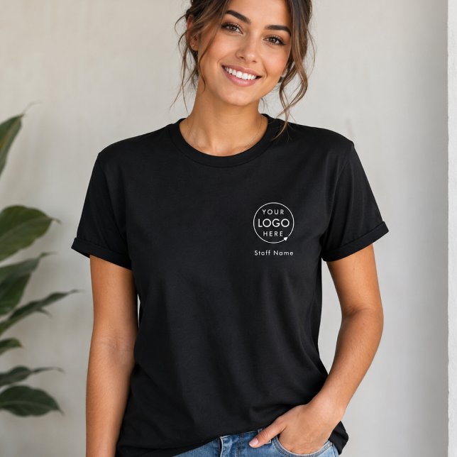 T-shirts | Custom Logo Staff Uniform Work Shirt (Custom logo staff T-shirts with a clean left chest design for branded employee uniforms)
