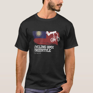 T-ShirtWomens BMX Freestyle Bike Taiwan Flag Cycli T-Shirt