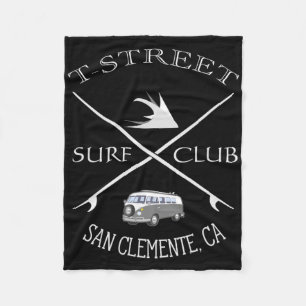T-street Surf Club San Clemente California Fleece Blanket