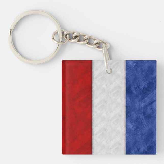 T Tango Watercolor Nautical Signal Maritime Flag Key Ring (Front)