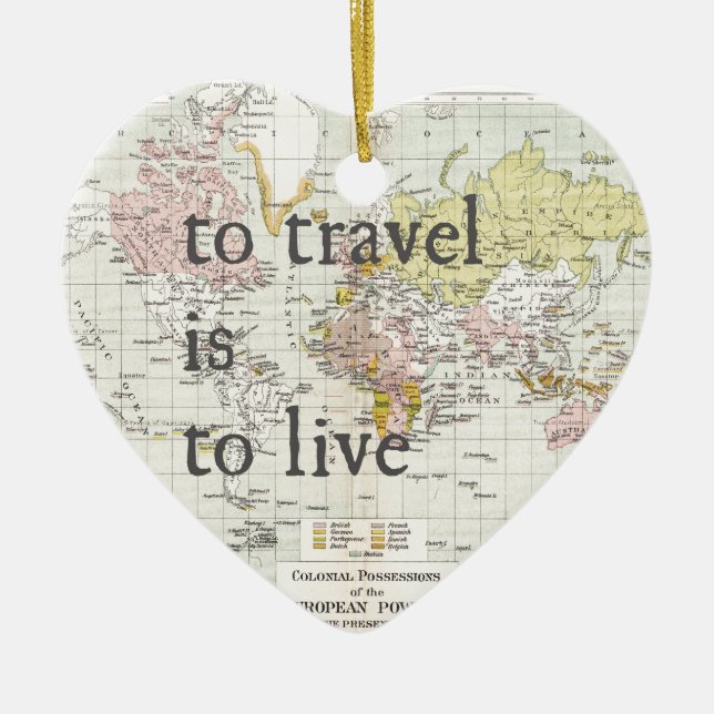 T Travel is To Live Ceramic Tree Decoration (Front)