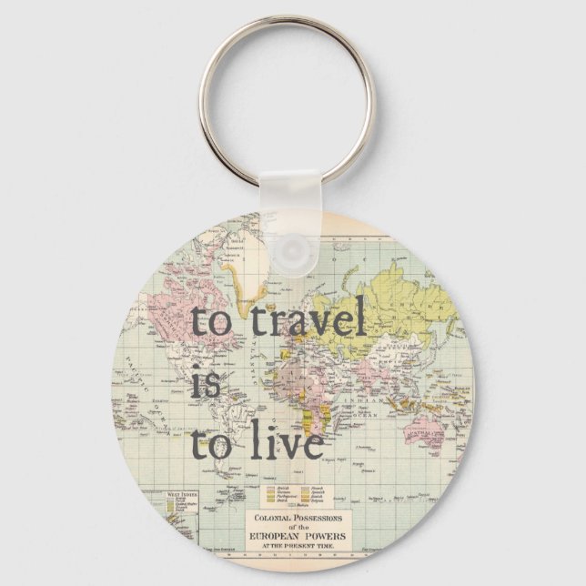 T Travel is To Live Key Ring (Front)