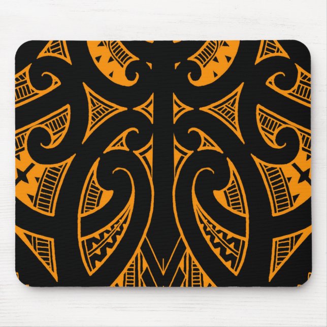 Ta Moko traditional Maori tattoo design koru shape Mouse Pad (Front)