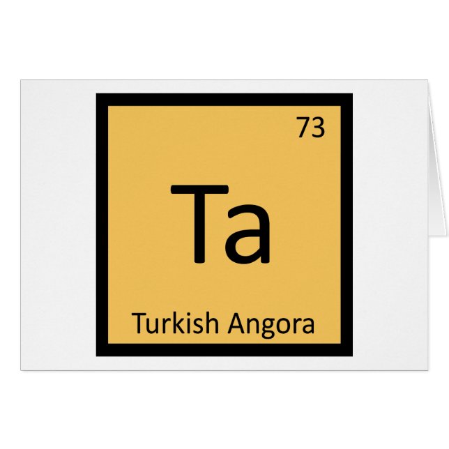Ta - Turkish Angora Cat Chemistry Periodic Table (Front Horizontal)
