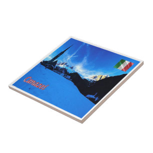 TAA057 CANAZEI WINTER Panorama, Italy, Tile