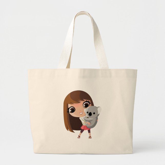 Taara and Pudding the Koala Large Tote Bag (Front)