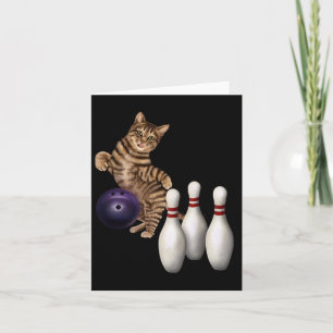 Tab Funny Cat Bowling Card