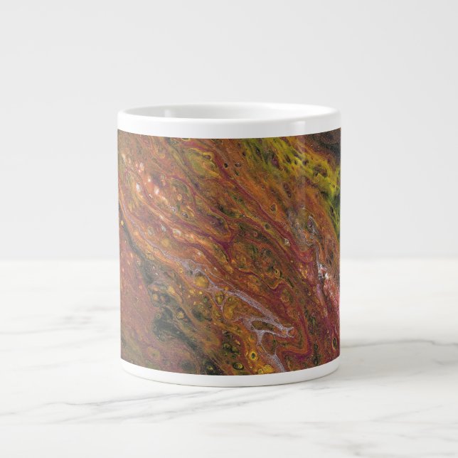 Tabarin 3 Warm Red Green Abstract Mug (Front)