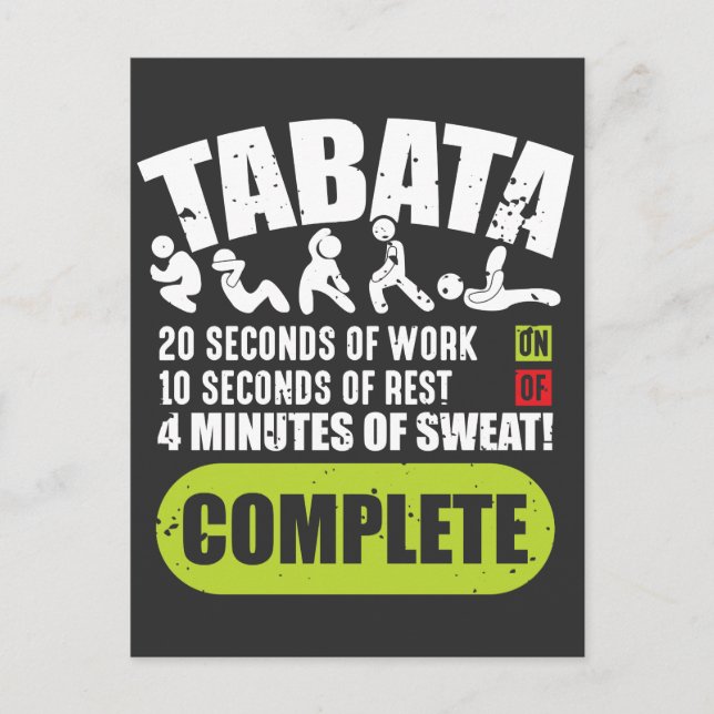 Tabata Workout Fitness Bootcamp Cardio Postcard (Front)