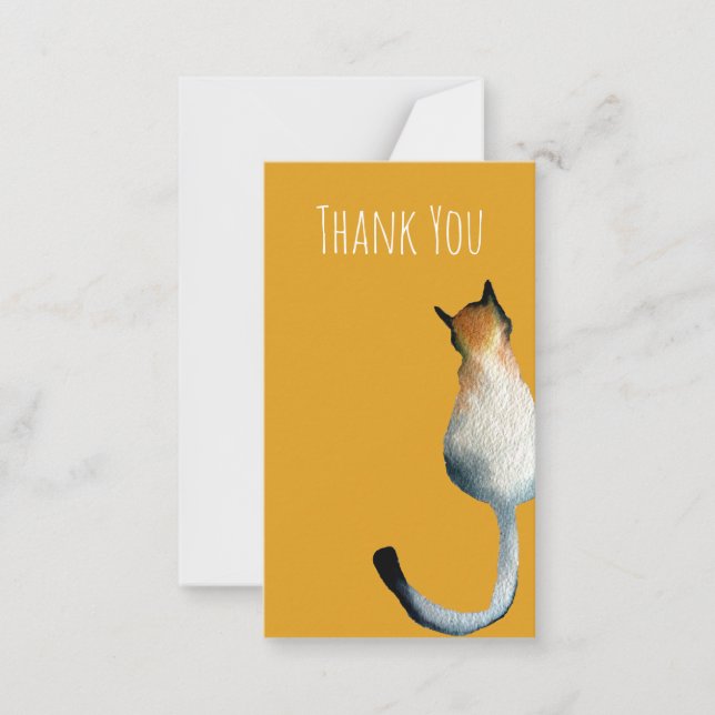 Tabby black and brown cat illustration card (Front)