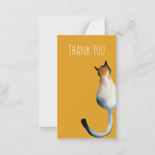 Tabby black and brown cat illustration card