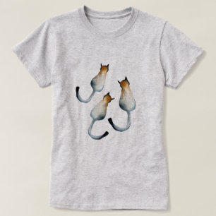 Tabby black and brown cat illustration T-Shirt