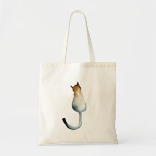 Tabby black and brown cat illustration tote bag