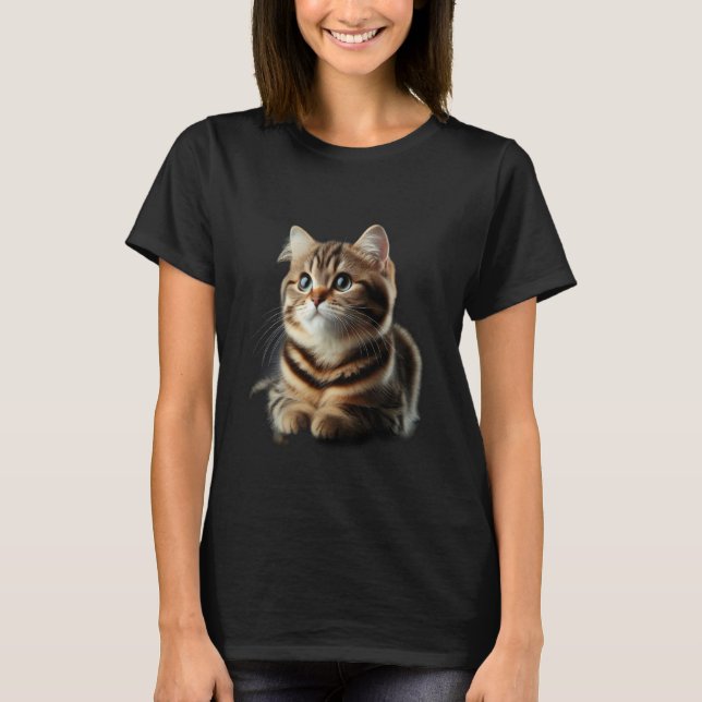 Tabby Cat Adorable T-Shirt (Front)