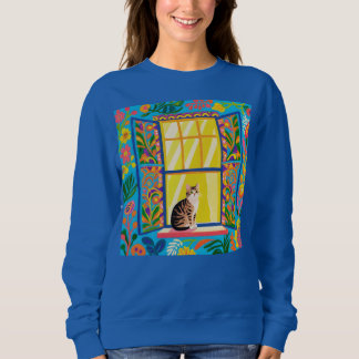 Tabby Cat at Sunny Window T-Shirt | Colourful Flor Sweatshirt