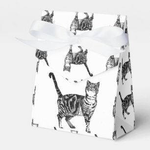 Tabby Cat Black Birthday Party Cake Favour Box