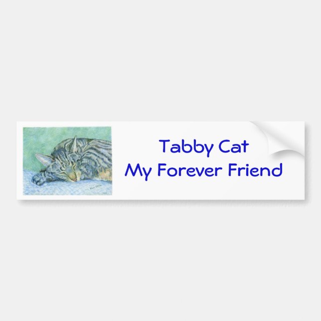 Tabby Cat Bumper Sticker (Front)