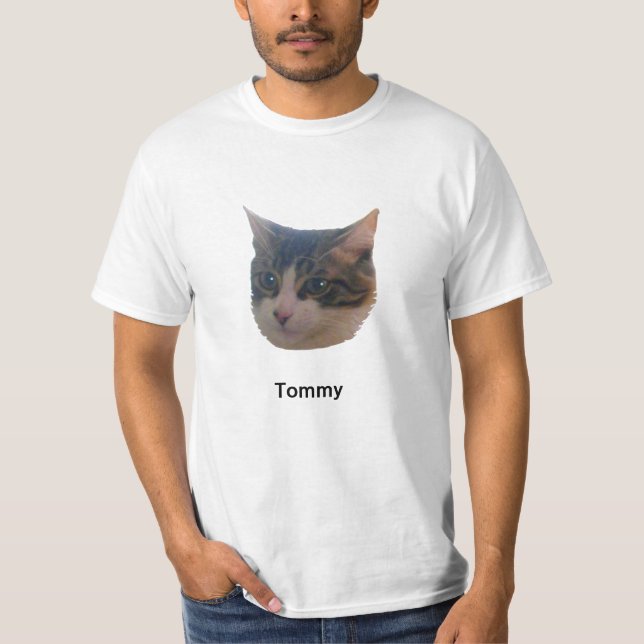 Tabby Cat & Calligraphy T-Shirt (Front)