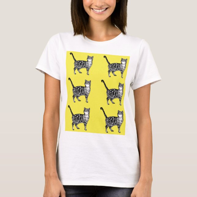 Tabby Cat cats cute striped pets T-Shirt (Front)