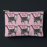 Tabby Cat Cats Pastel Pink Love You Mum Mothers  Accessory Pouch<br><div class="desc">Tabby Art Drawing. Designed from my original watercolours.</div>
