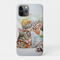 Tabby Cat cats pet art Watercolor Ladies Wallet