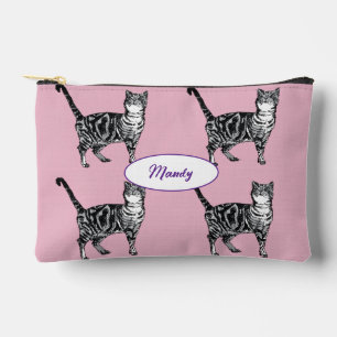 Tabby Cat Cats Pink Pet Girls Name Tabbies Accessory Pouch