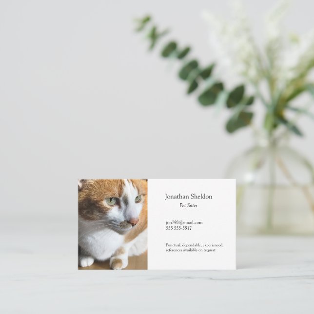 Tabby cat closeup business card (Standing Front)