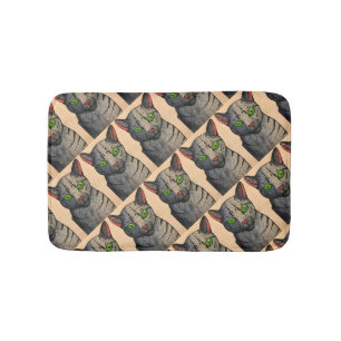 Tabby Cat Custom Small Bath Mat