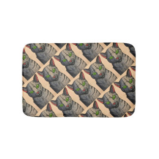 Tabby Cat Custom Small Bath Mat