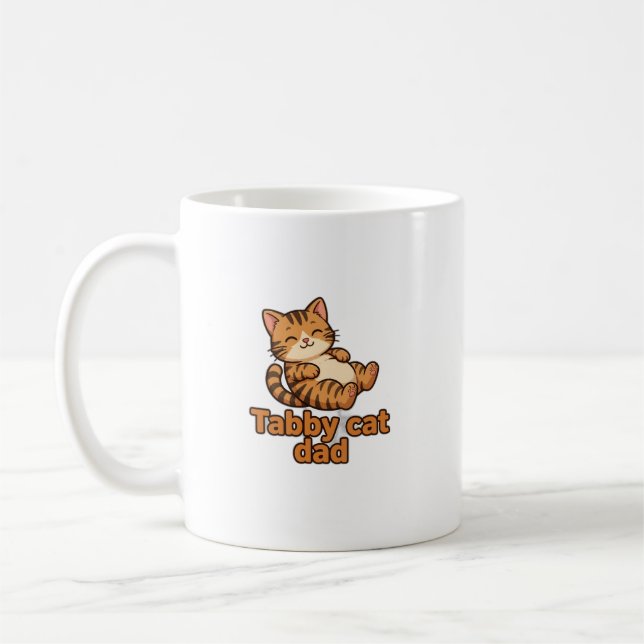 Tabby Cat Dad Coffee Mug (Left)